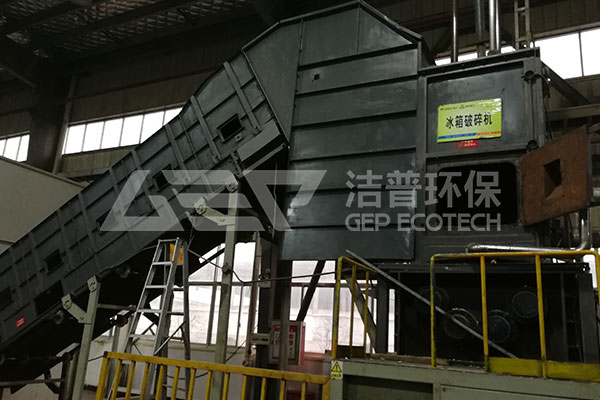 小家電拆解破碎回收系統(tǒng),電子垃圾破碎機(jī)生產(chǎn)線案例
