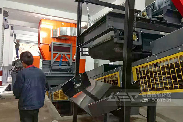 福建大件垃圾剪切式破碎機(jī)，大型垃圾分類處理設(shè)備生產(chǎn)線項(xiàng)目案例